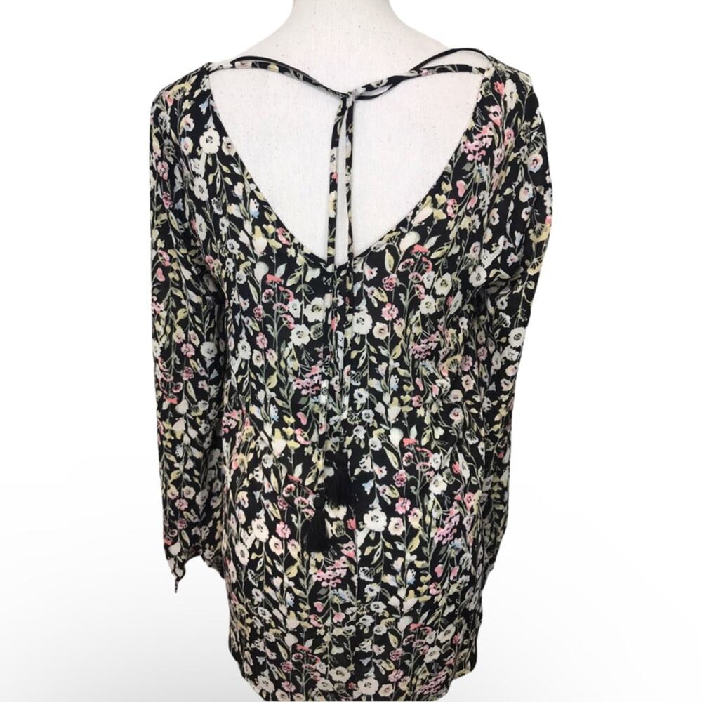 LC Lauren Conrad Floral Tunic top long sleeves New - Picture 11 of 12